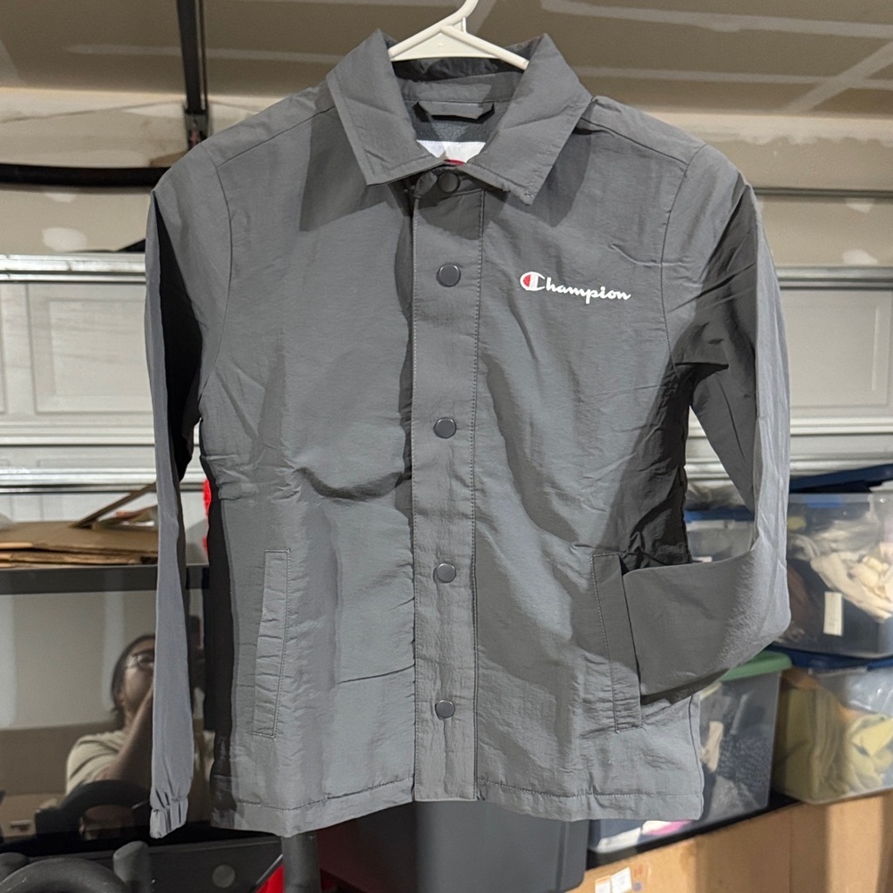 Size Small Kids Champion Charcoal Button-Up Jacket